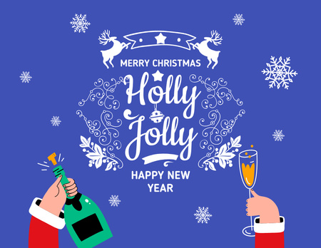 Template di design Holly Jolly Greeting with Santa Claus Flyer 8.5x11in Horizontal