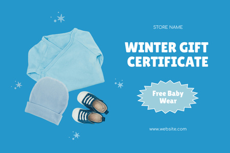 Ontwerpsjabloon van Gift Certificate van Winter Gift Voucher Offer to Children's Goods Store