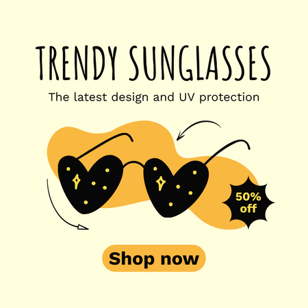 Offer Discounts on Extravagant Sunglasses Instagram Design Template