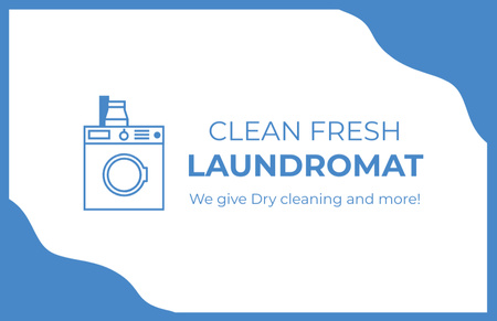 Laundry Services Offer with Washing Machine Business Card 85x55mm Design Template