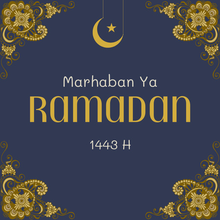 Ramadan Month Greeting with Oriental Ornament Instagram Design Template