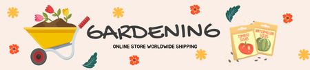 Anúncio de jardinagem com flores Ebay Store Billboard Modelo de Design