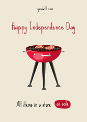 USA Independence Day Celebration Announcement with BBQ