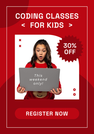 Discount on Kids' Coding Classes Poster Design Template