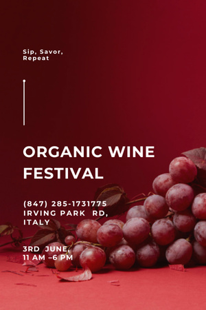 Wine Tasting Festival Announcement Invitation 6x9in Design Template