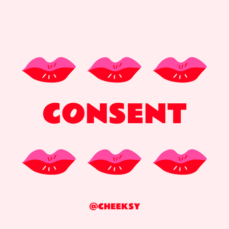 Plantilla de diseño de Emblema corporativo con labios rojos en rosa Instagram 