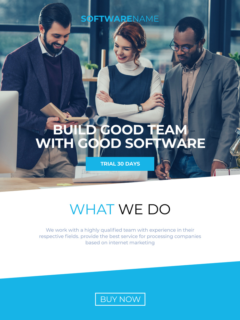 Software Development Company Team Poster US – шаблон для дизайну