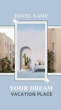 Designvorlage Luxushotel-Werbung in Blau für Instagram Video Story