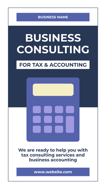 Business Consulting Services with Illustration of Calculator Instagram Story Πρότυπο σχεδίασης