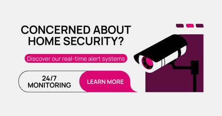 Platilla de diseño Security and Monitoring Systems Facebook AD