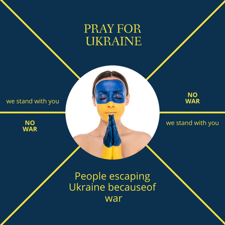 Motiváció az Ukrajnáért való imádkozáshoz Instagram tervezősablon