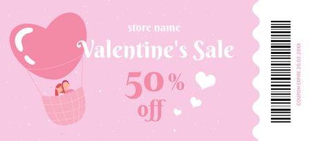 Valentine's Day Special Offer on Pink Coupon 3.75x8.25in Design Template