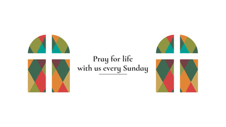 Invitation to Pray with Church windows Youtube Design Template