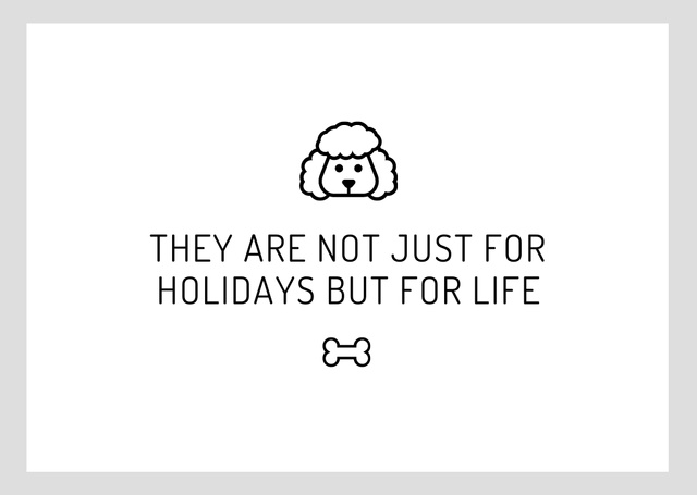 Citation About Dog with Cute Poodle Postcard – шаблон для дизайна