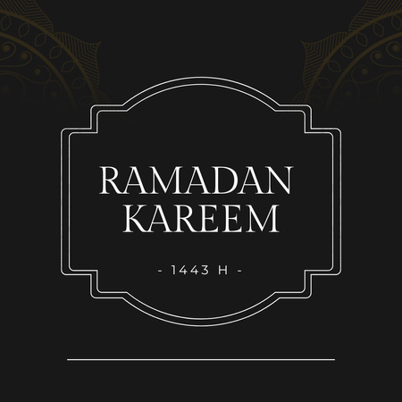 Svatý měsíc ramadánu pozdrav v černé barvě Instagram Šablona návrhu