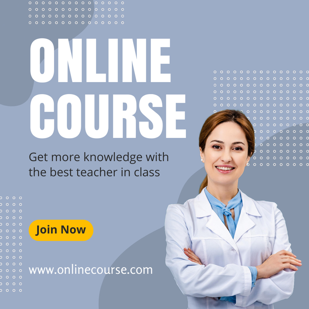 Invitation to Online Courses with Best Teacher Instagramデザインテンプレート