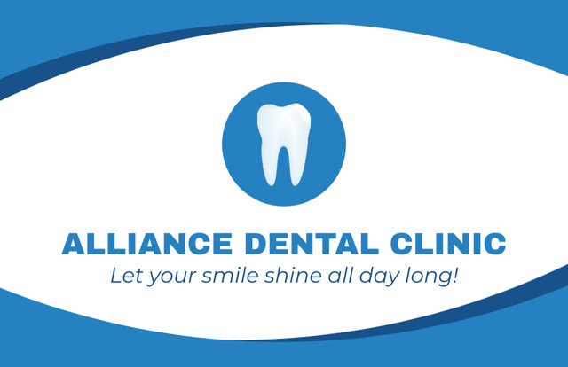 Plantilla de diseño de Dental Clinic Ad with Illustration of Tooth Business Card 85x55mm 