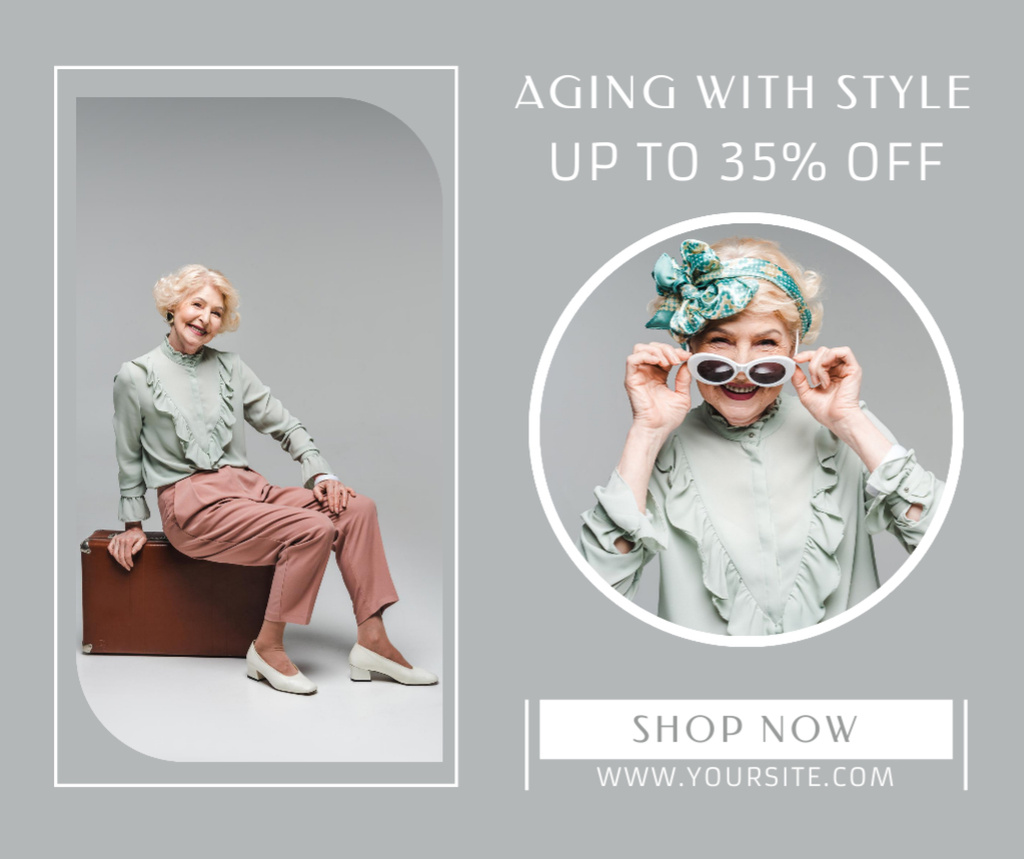 Template di design Stylish Clothes For Seniors Sale Offer Facebook