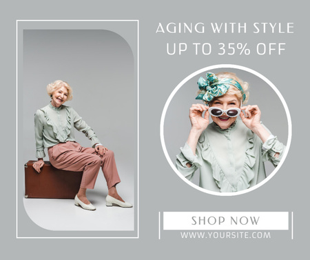 Stylish Clothes For Seniors Sale Offer Facebook Design Template