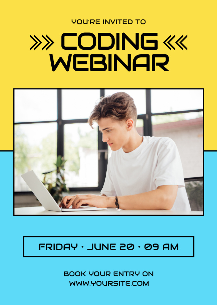 Webinar about Coding with Student Invitation Design Template