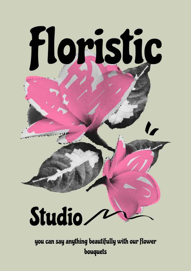 Floristic Studio Services Offer Poster Design Template