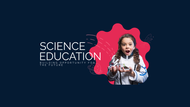 Science Education Channel with Little Girl Youtube Modelo de Design