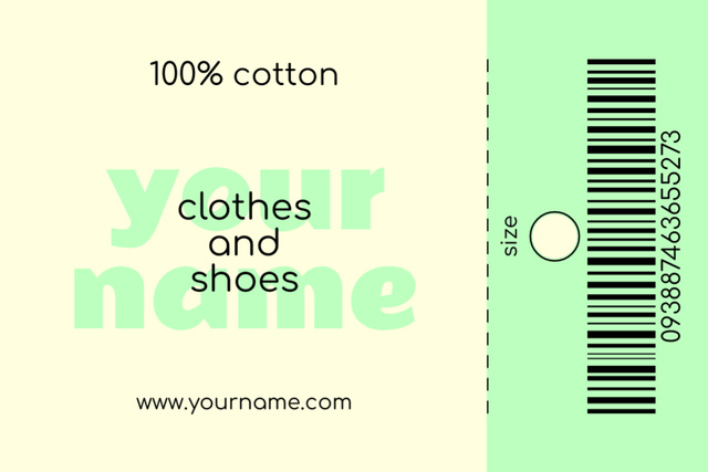 Template di design Natural Cotton Clothes And Footwear Offer Label
