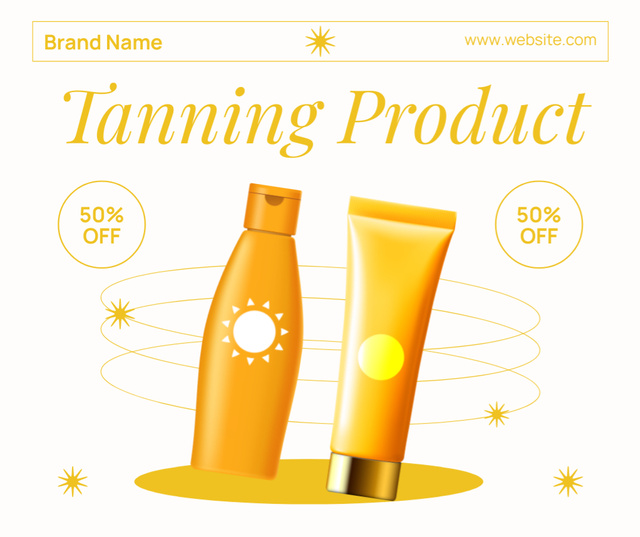 Ontwerpsjabloon van Facebook van Discount on Tanning Cosmetic Products