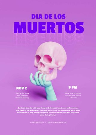 Dia de los Muertos Celebration Announcement Invitation – шаблон для дизайну