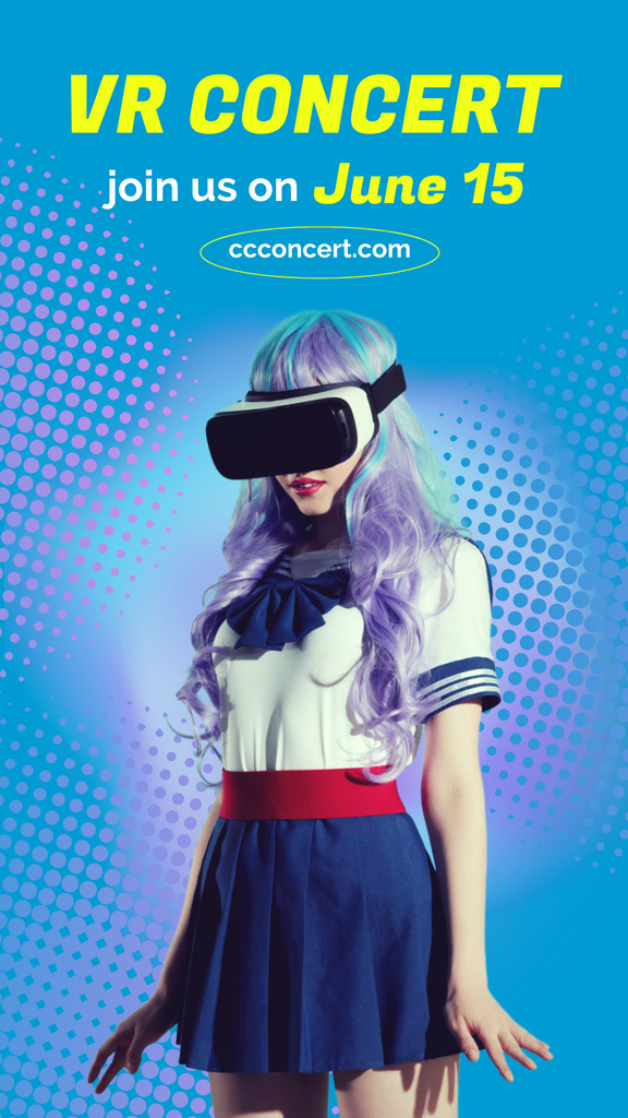 Virtual Reality Concert Announcement Instagram Story tervezősablon