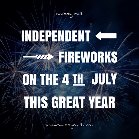 Modèle de visuel Célébration du Jour de l'Indépendance des États-Unis avec feux d'artifice festifs - Instagram