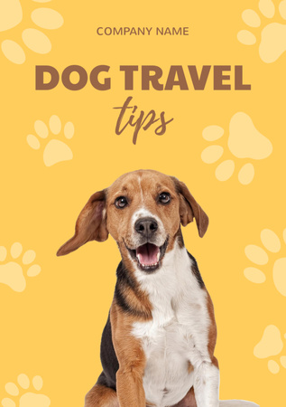 Dog Travel Tips with Cute Beagle Flyer A5 Design Template