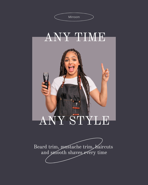 Contemporary Hairdresser Services Offer Poster 16x20in Design Template