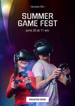 Designvorlage Gaming Festival Announcement für Poster