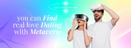 Ontwerpsjabloon van Facebook cover van Dating in Metaverse Find Love