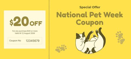 Designvorlage National Pet Week Coupon für Coupon 3.75x8.25in