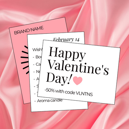 Modèle de visuel Valentine's Day Discount Offer with Promo Code - Instagram AD
