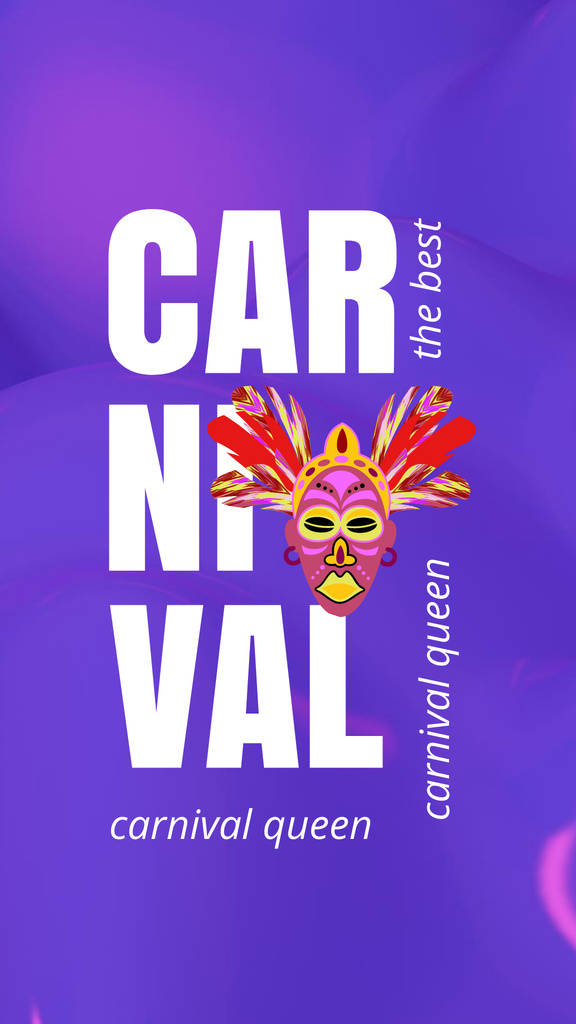 Brazilian Carnival Celebration Announcement on Purple Instagram Story Modelo de Design