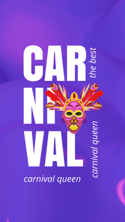 Brazilian Carnival Celebration Announcement on Purple Instagram Story Design Template