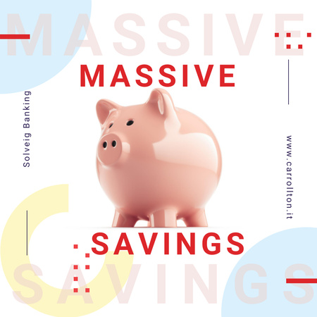 Savings Service Ad Ceramic Piggy Bank Instagram Design Template