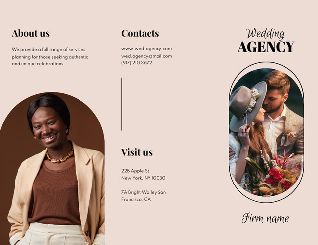 Wedding Agency Services Offer Brochure 8.5x11in Modelo de Design