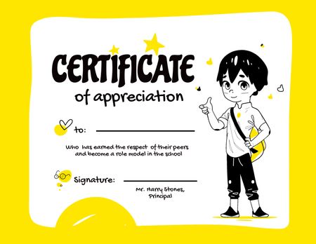 Szablon projektu Appreciation Award with Pupil Certificate