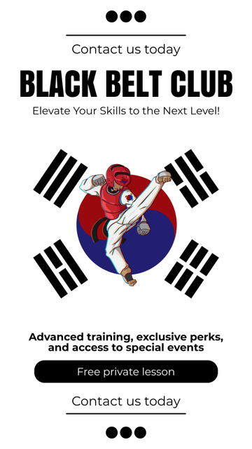 Club Specializing In Training Martial Arts Instagram Video Story – шаблон для дизайна