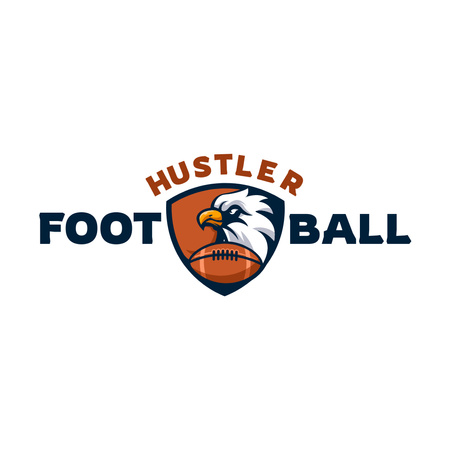 Jalkapallon urheiluseuran tunnus kotkan kanssa Logo Design Template