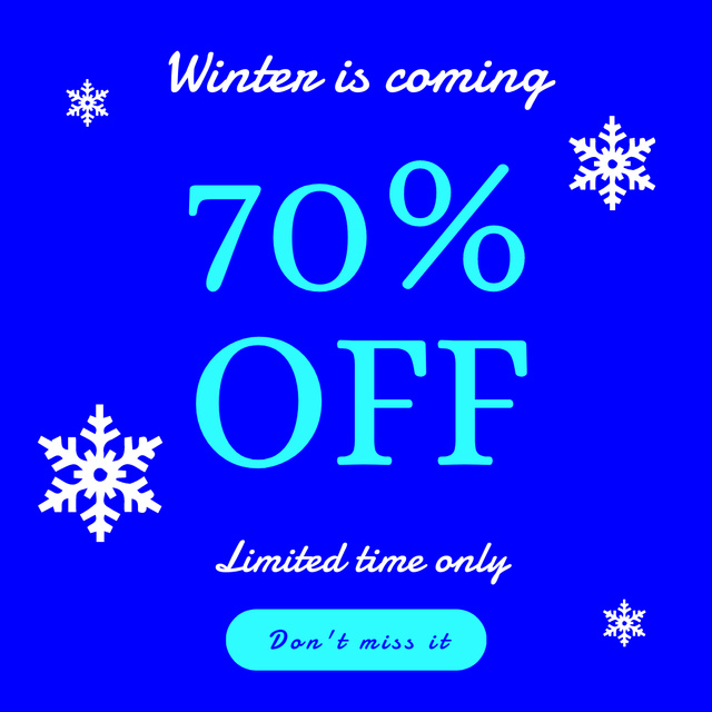 Winter Sale Announcement with Discount Offer Animated Post Design Template
