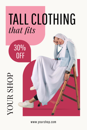 Offer of Clothing for Tall with Muslim Woman Pinterest Design Template