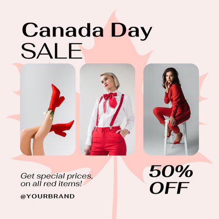 Awesome Canada Day Sale Event Notification Instagramデザインテンプレート