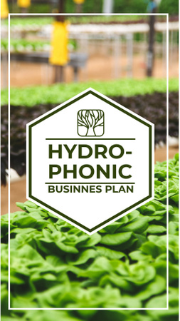 Plantilla de diseño de Promoción del plan de negocios hidropónico con descripción. Mobile Presentation 