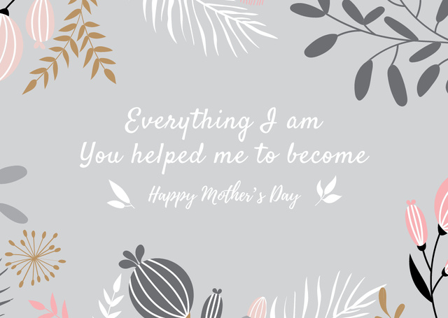 Happy Mother's Day postcard Card Design Template