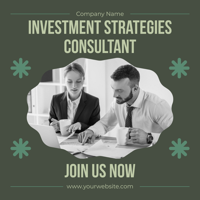 Platilla de diseño Consulting of Investment Strategies LinkedIn post